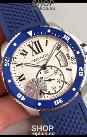Calibre De Cartier Watch 42MM White Dial Steel Case - 1:1 Mirror Replica Watch