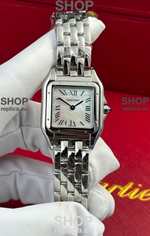 PANTHERE de Cartier Edition 27mm Pearl Dial 1:1 Mirror Swiss Watch Steel Casing