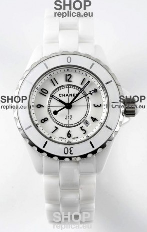 Chanel J12 Ladies White Ceramic Casing Watch 1:1 Mirror Replica Watch 