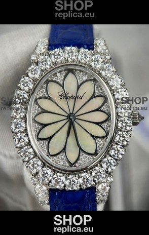 Chopard Super Clone L'Heure du Diamant Mossanites Steel Casing Watch 34MM