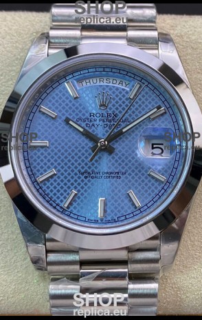 Rolex Day Date Presidential M228206-0004 904L Steel 40MM - Light Blue Dial 1:1 Mirror Quality Watch