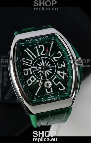 Franck Muller Vanguard Yachting Stainless Steel Green Dial 1:1 Mirror Swiss Replica Watch