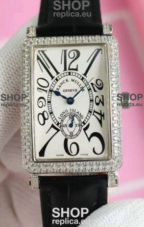 Franck Muller Long Island Ladies Replica Watch in Swiss Quartz Movement Leather Strap
