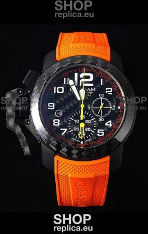 Graham Chronofighter Superlight Carbon Orange 1:1 Mirror Swiss Replica Watch 