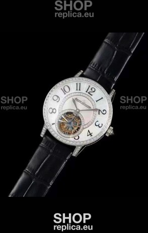 Jaeger LeCoultre RENDEZ-VOUZ Tourbillon 1:1 Mirror Quality Swiss Replica Watch in Steel Casing