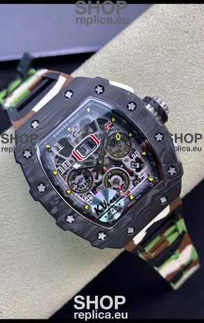 Richard Mille RM011 Felipe Massa 1:1 Mirror Quality One Piece Black Forged Carbon Case Watch
