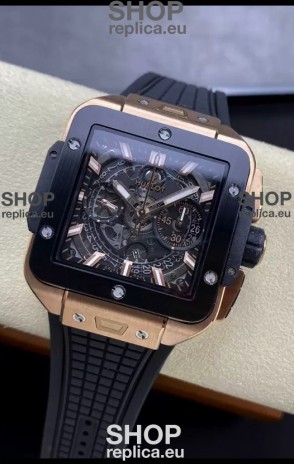 Hublot Square Bang Unico Rose Gold Titanium Chronograph Watch 1:1 Mirror Replica