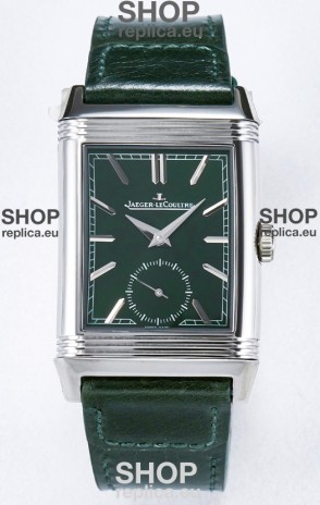 Jaeger-LeCoultre Reverso Super Clone DuoFace Green/White Steel Replica Watch 