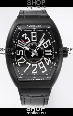 Franck Muller Vanguard Crazy Hours in DLC Coated Casing Swiss Replica Watch 