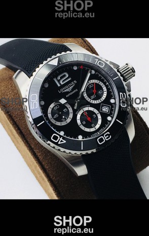 Longines HydroConquest Automatic Chronograph 1:1 Swiss Replica Black Dial Watch 