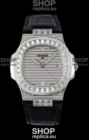 Patek Philippe Nautilus 5711/A Swiss Replica Watch 1:1 Mirror Replica in 904L Steel Diamonds Casing
