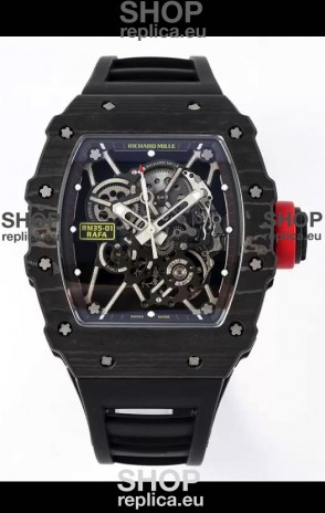 Richard Mille RM35-01 Rafael Nadal Carbon Fiber Casing with Genuine Tourbillon Super Clone Watch 