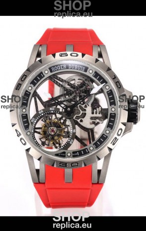 Roger Dubuis Excalibur Spider Flying Tourbillon Skeleton Titanium Casing 45MM 1:1 Mirror Swiss Watch