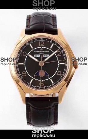 Vacheron Constantin Fiftysix Edition Rose Gold Watch 904L Steel 1:1 Mriror Replica Black Dial 