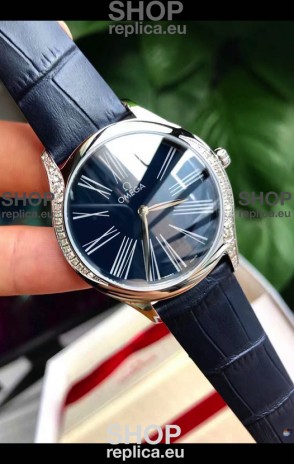 Omega De Ville Tresor Edition Swiss Quartz Watch 36MM Steel Casing Blue Dial