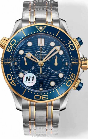 Omega Seamaster Co-Axial Master Chronograph Two Tone Blue Dial 44MM 1:1 Mirror Replica
