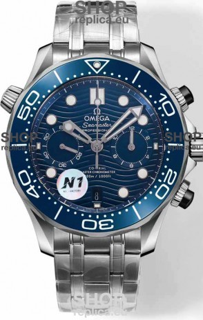 Omega Seamaster Co-Axial Master Chronograph Stainless Steel Blue Dial 44MM 1:1 Mirror Replica