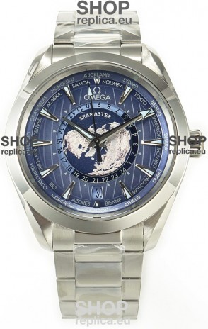 Omega Aqua Terra 150M Wolrd Timer 24 Summer Blue Dial 904L Steel 1:1 Mirror Replica 41MM 