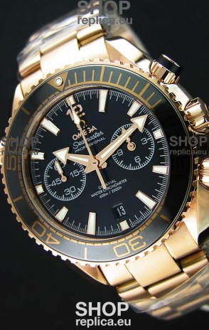 Omega Seamaster Planet Ocean 600M Chronograph 1:1 Mirror Replica Pink Gold Watch 