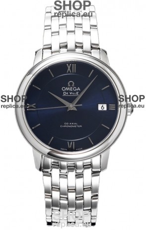 Omega De Ville Co-Axial Chronometer 36.8MM Swiss Replica Watch in Dark Blue Dial 