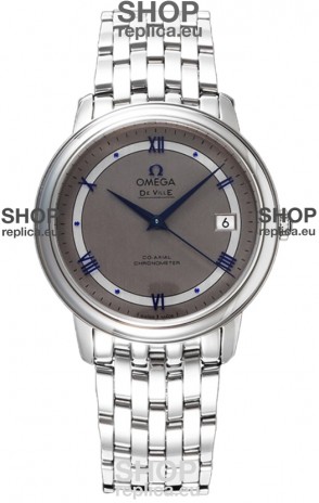 Omega De Ville Co-Axial Chronometer 36.8MM Swiss Replica Watch in Dark Grey Dial 