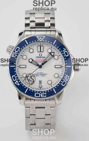 Omega Seamaster 300M Co-Axial Master Chronometer White/Blue Swiss 1:1 Mirror Replica Watch