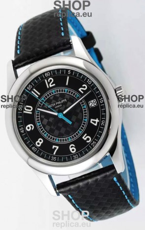 Patek Philippe Calatrava 6007 Black Dial Blue Hands 904L Steel Casing 1:1 Mirror Replica Watch