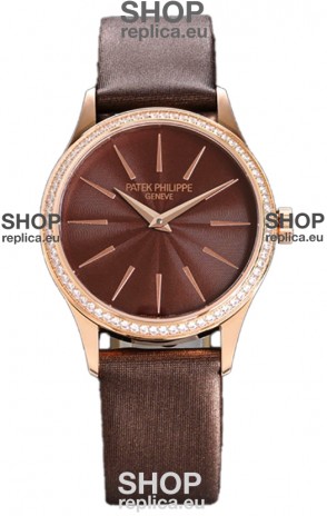 Patek Philippe Calatrava 4997 Ladies Rose Gold Brown Dial with Swiss Automatic Movement Watch