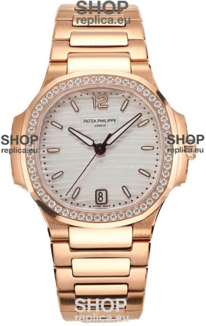 Patek Philippe Nautilus 7118R 35MM 1:1 Rose Gold White Dial 1:1 Mirror Replica Watch
