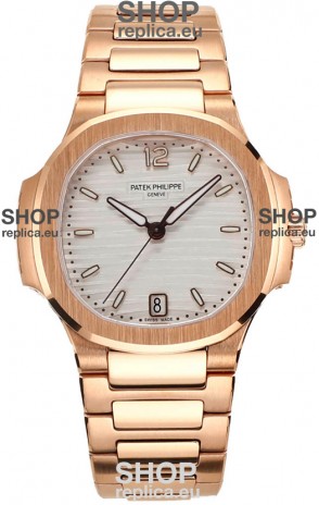 Patek Philippe Nautilus 7118R 35MM 1:1 Rose Gold White Dial 1:1 Mirror Replica Watch