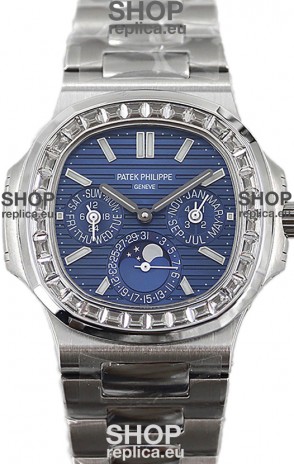 Patek Philippe Nautilus 5740 Perpetual Calendar Stainless Steel Blue Dial Swiss Replica Watch 