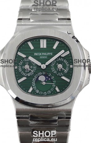 Patek Philippe Nautilus 5740 Perpetual Calendar Stainless Steel Green Dial Swiss Replica Watch 