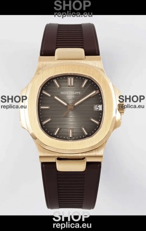 Patek Philippe Nautilus 5711/1R-001 1:1 Mirror Replica in 904L Steel Rose Gold Brown Dial