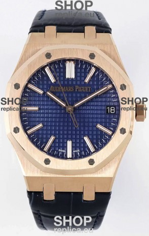 Audemars Piguet Royal Oak 15510 50th Anniversary 41MM Blue Dial Rose Gold 41MM 1:1 Mirror Replica