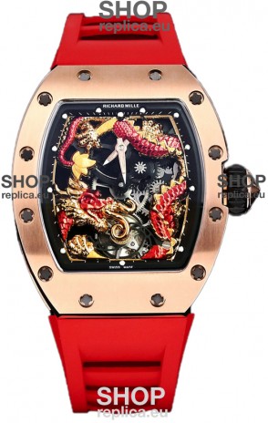 Richard Mille RM057 Dragon Dial Rose Gold Plated Watch in Swiss Automatic Movement