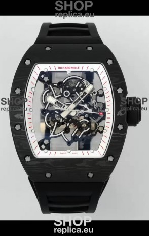 Richard Mille RM055 Black Carbon Casing Black Rubber 1:1 Superclone Genuine Tourbillon Watch 