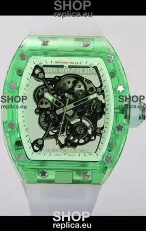 Richard Mille RM055 Transparent Sapphires Casing with Genuine Tourbillon Super Clone Watch