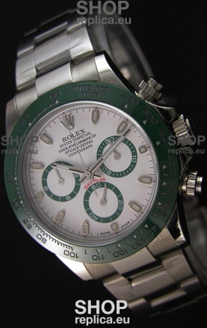 Rolex Cosmograph Daytona White Dial Green Ceramic Original Cal.4130 Movement - Ultimate 904L Steel Watch