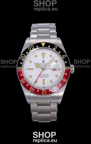 Rolex GMT Master ALBINO Edition Vintage Swiss Watch in White Dial