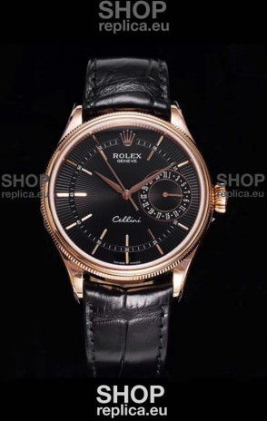 Rolex Cellini Date Ref#50515 Replica 1:1 Mirror Rose Gold 904L Steel Watch Brown Dial