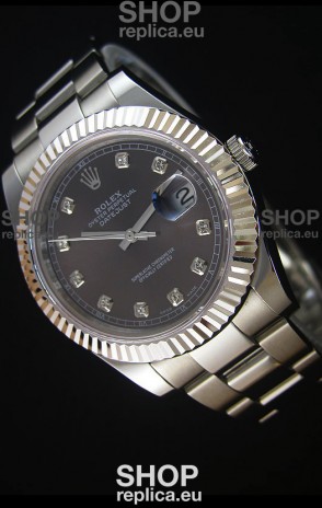 Rolex Datejust Japanese Replica Watch - Grey Dial in 41MM with Oyster Strap