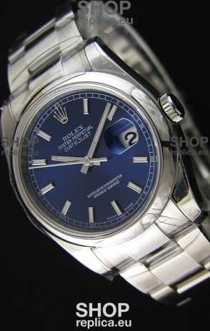 Rolex Datejust Japanese Replica Watch - Blue Dial in 36MM with Oyster Strap