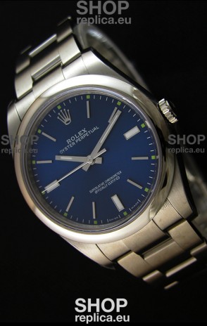 Rolex Oyster Perpetual Japanese Replica Watch - Blue Dial in 39MM Casing