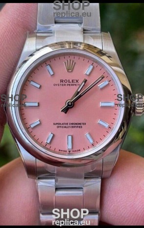 Rolex Oyster Perpetual REF#277200 31MM Swiss Movement Swiss Replica Pink Dial 904L Steel 1:1 Mirror Replica Watch
