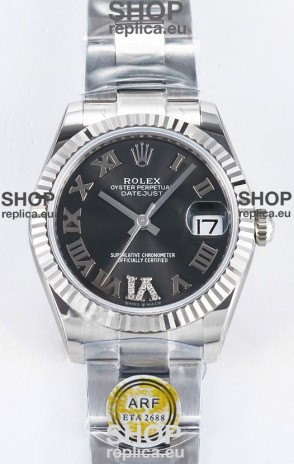Rolex Super Clone Datejust ETA 2688 Movement 31MM Stainless Steel Grey Dial Watch 