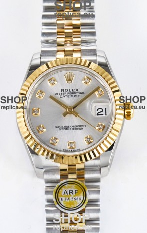Rolex Super Clone Datejust ETA 2688 Movement 31MM Two Tone Yellow Gold Steel Dial