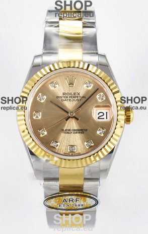 Rolex Super Clone Datejust ETA 2688 Movement 31MM Two Tone Yellow Gold Watch and Dial