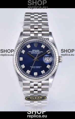 Rolex Datejust 126234 36MM Swiss Replica in 904L Steel in Blue Dial 1:1 Mirror Replica