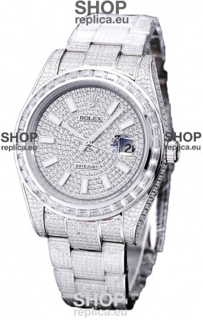 Rolex Datejust 41MM Swiss Replica - Iced Out Edition in Diamonds Dial 