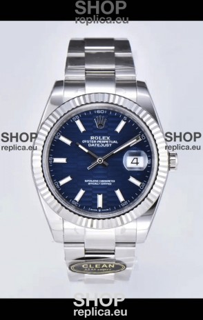 Rolex Datejust Cal.3235 Movement 1:1 Mirror Replica 904L Steel 41MM - Blue Fluted Motif Dial